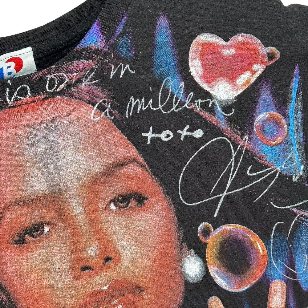 Authentic Backstock Co. Aaliyah "Hot Like Fire" All Over Print 90s R&B Shirt Med - Picture 4 of 13
